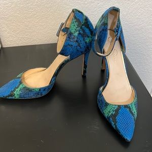 Size 12 Jessica Simpson pointed toe pump with ankle strap